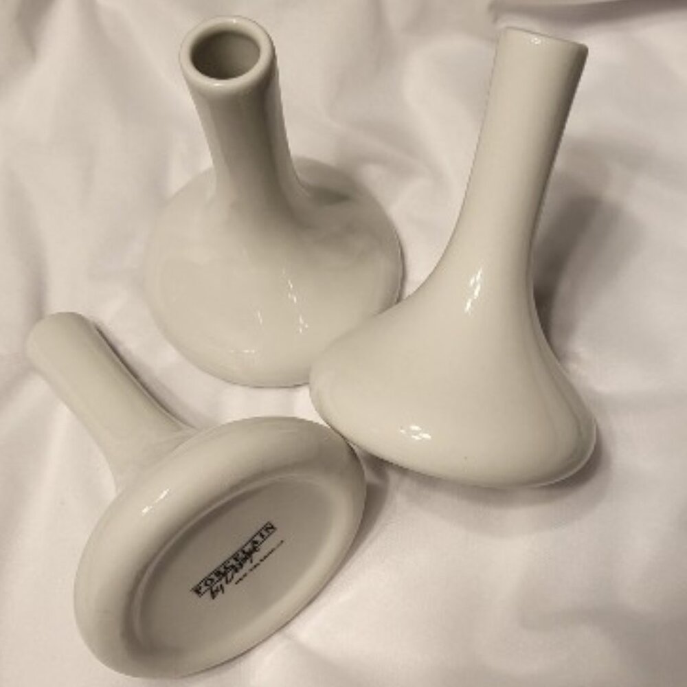Vintage White Porcelain Bud Vase Porcelain By Design NOLA Ceramic Set of 3